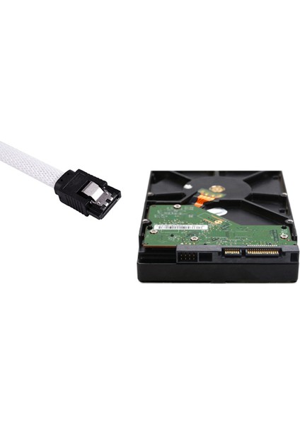 Ξ Ny Ue Zhang 2x 50CM Sata 3.0 Iıı Sata3 7pin Veri Kablosu 6 Gb/s SSD Kabloları HDD Sabit Disk Veri Kablosu (Beyaz) (Yurt Dışından)