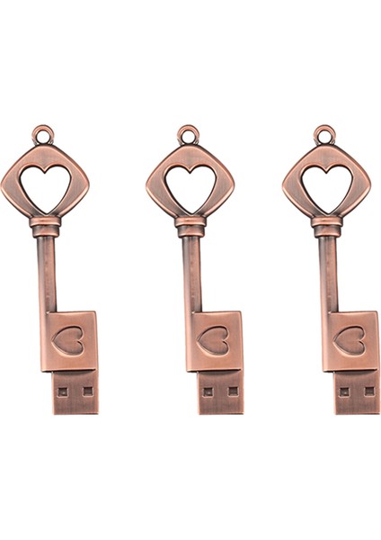 Ξ Ny Ue Zhang 3x USB 2.0 Metal USB Kalem Sürücü Saf Bakır Kalp USB Flash Sürücü Anahtarı (Bakır, 8 Gb) (Yurt Dışından)