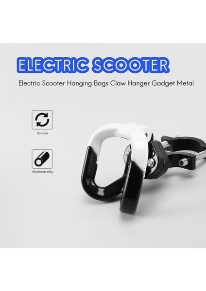 Ξ Ny Ue Zhang Elektrikli Scooter Alüminyum Çanta Max G30 Scooter Askı Gadget Pençe Beyaz + Siyah Için Çift Kanca (Yurt Dışından)