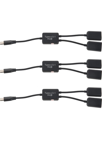 Ξ Ny Ue Zhang 3x Tip C Otg USB 3.1 Erkek - Çift 2.0 Dişi Otg Şarj 2 Bağlantı Noktalı Hub Kablo Y Bölücü (Yurt Dışından)