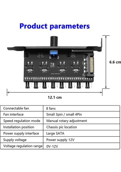 Ξ Ny Ue Zhang 2x Pc 8 Kanal Fan Hub Soğutma Fanı Hız Kontrol Cihazı Cpu Kasa HDD VGA Pwm Fan Pcı Braketi Güç Tarafından 12 V Fan (Sata) (Yurt Dışından)