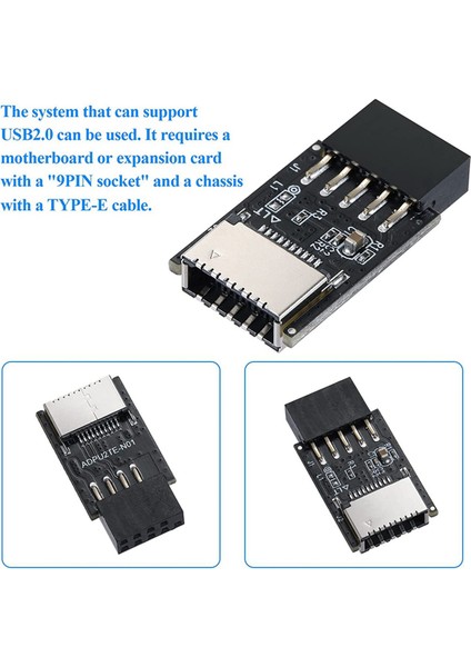 Ξ Ny Ue Zhang 2x USB 2.0 Ön Panel Başlığı USB 9pin - USB 2.0 Tip-E Dahili Adaptör Anakart Fiş Adaptörü (Yurt Dışından) fırsatları
