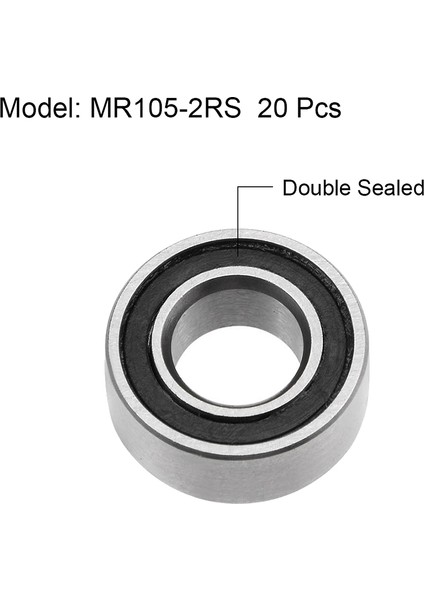 Ξ Ny Ue Zhang 20PCS MR105- 5X10X4MM Rulmanlı Çelik Çift Korumalı Minyatür, Siyah (Yurt Dışından) fırsatları