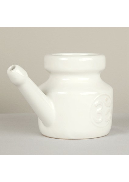 Ξ Ny Ue Zhang 350ML Seramik Neti Pot Burun Temizleme Pot Dayanıklı Sızdırmaz Borulu Pot Burun Durulama Burun Yıkama Erkekler Kadınlar Için, Beyaz (Yurt Dışından)