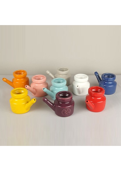 Ξ Ny Ue Zhang 350ML Seramik Neti Pot Burun Temizleme Pot Dayanıklı Sızdırmaz Borulu Pot Burun Durulama Burun Yıkama Erkekler Kadınlar Için, Beyaz (Yurt Dışından)