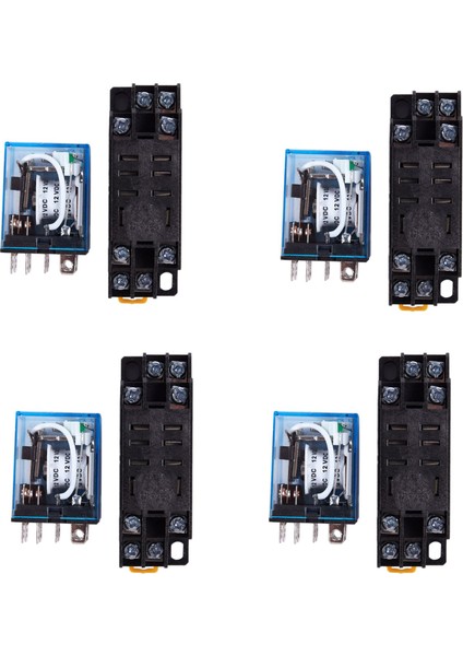 Ξ Ny Ue Zhang 4x 12V Dc Bobin Güç Rölesi Dpdt LY2NJ HH62P-L JQX-13F 10A, PTF08A Soket Tabanlı (Yurt Dışından)