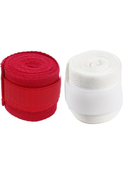 Ξ Ny Ue Zhang Adet 2.5 M Eslatic Pamuk Spor Kayış Boks Bandajı Muay Thai Taekwondo El Eldivenleri Sarar Kırmızı ve Beyaz (Yurt Dışından)
