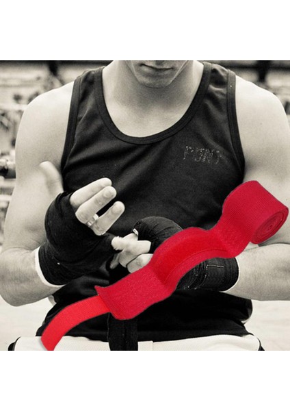 Ξ Ny Ue Zhang Adet 2.5 M Eslatic Pamuk Spor Kayış Boks Bandajı Muay Thai Taekwondo El Eldivenleri Sarar Kırmızı ve Beyaz (Yurt Dışından) fırsatları