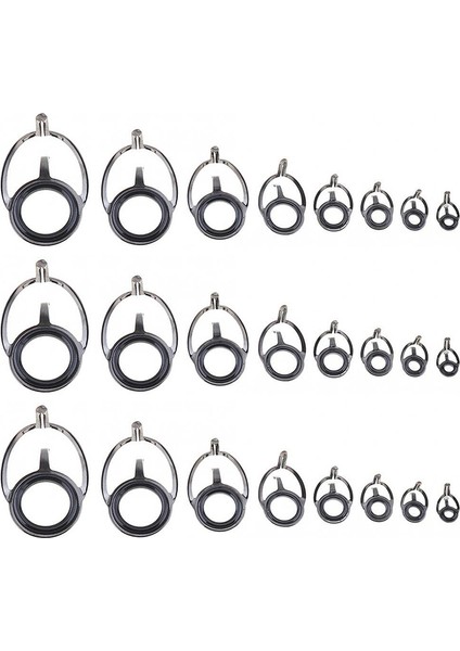 Ξ Ny Ue Zhang 24 Adet Olta Kılavuzu Oval Olta Gözler Kılavuzları Hattı Halkaları Kutup Tamir Kiti Karışık Boyut Çift Bacak Yüzükler (Yurt Dışından)