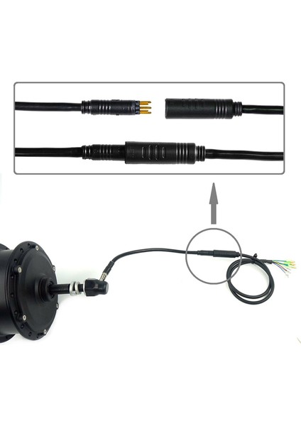 Ξ Ny Ue Zhang 2 Adet 60 cm E-Bisiklet 9pin Motor Dönüştürme Uzatma Kablo Kordonu Su Geçirmez Konnektör Ön Arka Tekerlek Göbeği Motorları (Yurt Dışından)
