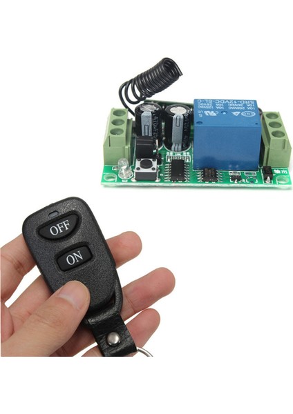 Ξ Ny Ue Zhang 2x Dc 12V 10A 1ch Kablosuz Uzaktan Kumanda Anahtarı Sistemi Alıcı Verici 2 Düğmeler Su Geçirmez Uzaktan 433MHZ (Yurt Dışından)