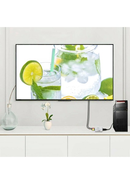 Ξ Ny Ue Zhang 2x VGA Av Mini Dönüştürücü Ölçekleyici Adaptör Desteği 1080P VGA2AV Dönüştürücü Pc'den Tv'ye Hd Bilgisayardan Tv'ye (Yurt Dışından)