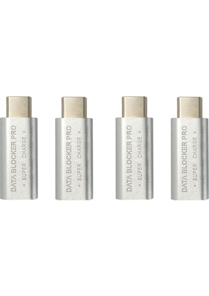 Ξ Ny Ue Zhang 4pcs USB Type-C Veri Engelleyici Usb-C Juice Jak Adaptörü Desteği Hızlı Şarj (50V/5A) Veri Hırsızlığını Durdur (Gümüş) (Yurt Dışından)