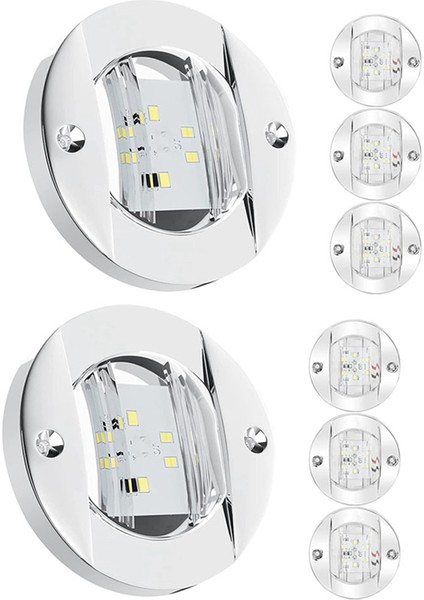 Ξ Ny Ue Zhang Adet Tekne Iç Aydınlatma, 12V LED Tekne Güvertesi Iç Aydınlatma 3 Inç Yuvarlak Beyaz 6 LED Kıç Kıç Ayna Çapa Işığı (Yurt Dışından) fiyatları