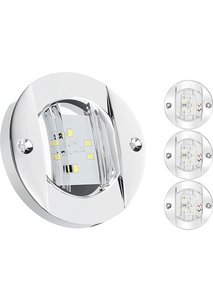 Ξ Ny Ue Zhang Adet Tekne Iç Aydınlatma, 12V LED Tekne Güvertesi Iç Aydınlatma 3 Inç Yuvarlak Beyaz 6 LED Kıç Kıç Ayna Çapa Işığı (Yurt Dışından) modelleri