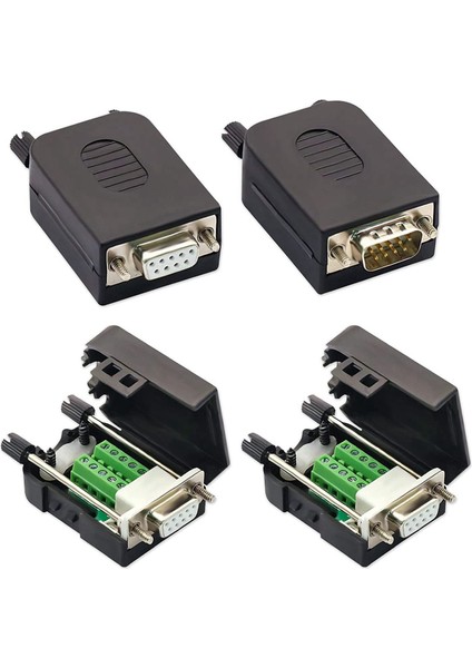 Ξ Ny Ue Zhang Db9 Lehimsiz RS232 D-Sub Seri 9pin Bağlantı Noktası Terminali Erkek Dişi Adaptör Konnektör Kesme Kartı (4-Erkek+4-Dişi) (Yurt Dışından)