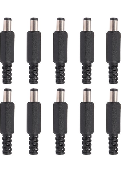 Ξ Ny Ue Zhang 50 Adet 5.5x2.1mm Erkek Lehim Dc Varil Ucu Fiş Jack Düz Konnektörler Dc Güç Kaynağı LED Işıkları Anahtarı Siyah (Yurt Dışından)