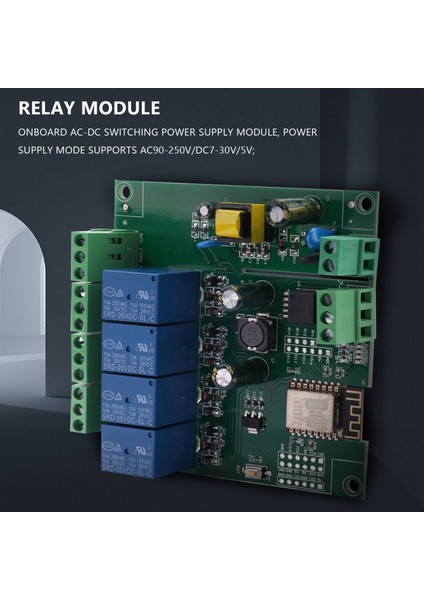 Ξ Ny Ue Zhang 2x ESP8266 ESP-12F Wıfı Röle Modülü 4 Kanal AC90-250V/DC7-30V/5V Gecikme Röle Anahtarı Ide Akıllı Ev Için (Yurt Dışından)