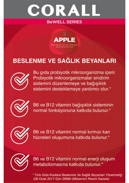 Apple (Elma Ekstresi, Silibin, B6, B12 ve Probiyotik)