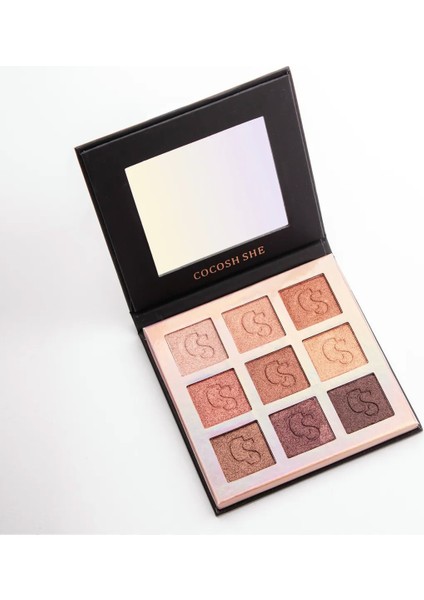 Nude Shine 9 Renk Göz Farı Paleti, Yüksek Pigmentasyon, Topaklanmaz, Kolay Dağılım