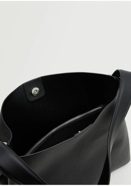 Kadın Siyah Toka Detaylı Kalın Askılı Shopper Çanta fırsatları