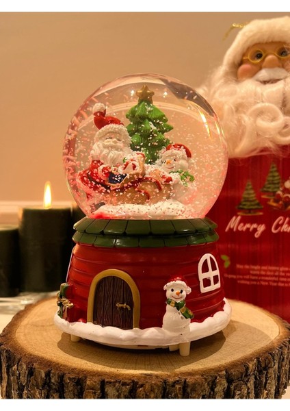 Mega Boy Yılbaşı Kar Küresi Işıklı Müzikli Kar Püskürtme Motorlu