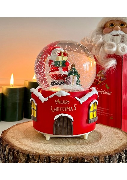 Orta Boy Yılbaşı Kar Küresi Yılbaşı Müzikli Renkli Işıklı Kar Küresi fiyatları