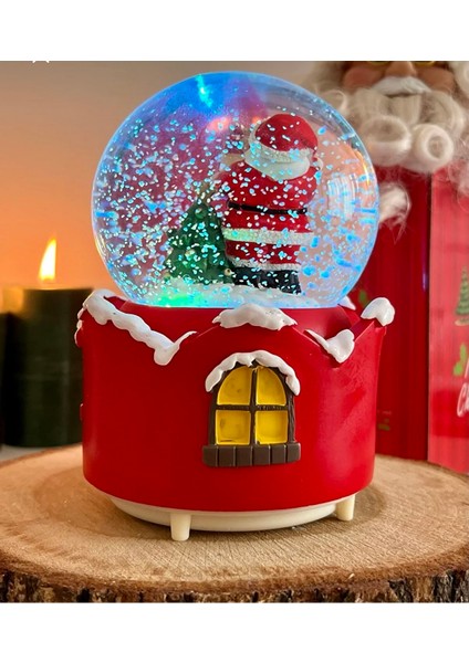 Orta Boy Yılbaşı Kar Küresi Yılbaşı Müzikli Renkli Işıklı Kar Küresi fırsatları