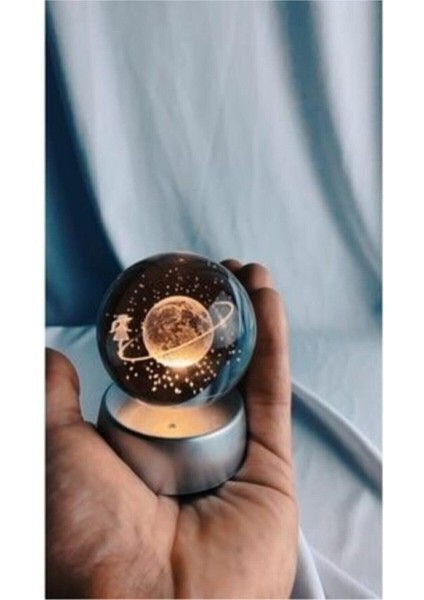 Dekoratif 3D Samanyolu Temalı Satürn Kız Işıklı Cam Küre Kristal Saturn Küre fiyatları