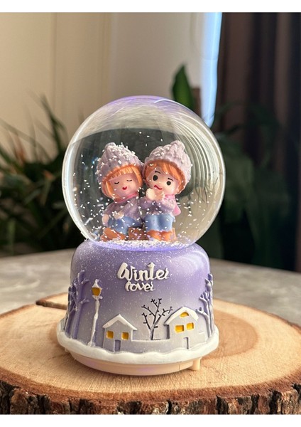 Kız Kardeş Kar Küresi Işıklı Müzikli Orta Boy modelleri