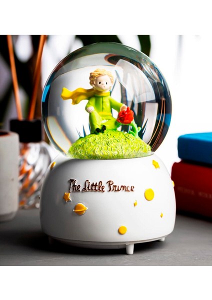 The Little Prince Küçük Prens Müzikli Işıklı Otomatik Kar Tanesi Püskürtmeli Büyük Boy Kar Küresi 2