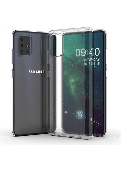 Samsung Galaxy A51 Kılıf Şeffaf Ince Esnek Silikon Kılıf Zipax-Süper
