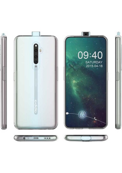 Oppo Reno 2z Kılıf Şeffaf Ince Esnek Silikon Kılıf Zipax-Süper