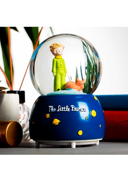 The Little Prince Küçük Prens Müzikli Işıklı Otomatik Kar Tanesi Püskürtmeli Büyük Boy Kar Küresi