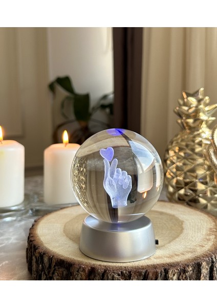 Kore Parmak Kalbi 3 Boyutlu Aşk Küresi Parmak Kalpli Küre fiyatları