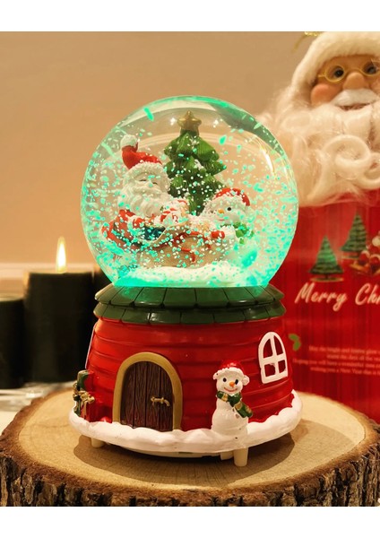 Orta Boy Yılbaşı Kar Küresi Işıklı Müzikli Yılbaşı Kutusunda fiyatları