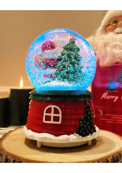 Orta Boy Yılbaşı Kar Küresi Işıklı Müzikli Yılbaşı Kutusunda fırsatları