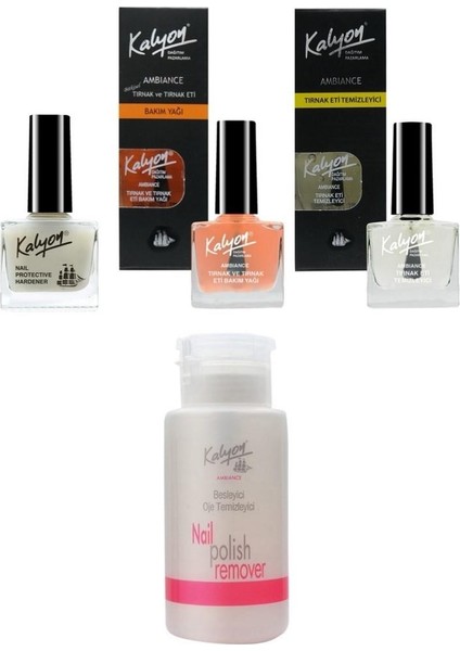 Tırnak Setleştirici+Bakım Yağı+Et Temizleyici+Pompalı Aseton 200ml