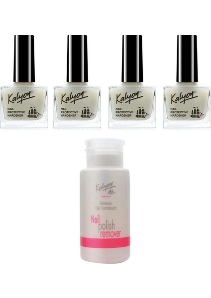 Tırnak Setleştirici 4 Adet+Pompalı Aseton 200ml