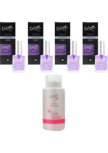 Oje Kurutucu Sprey 17 Ml 4 Adet+Pompalı Aseton 200ml