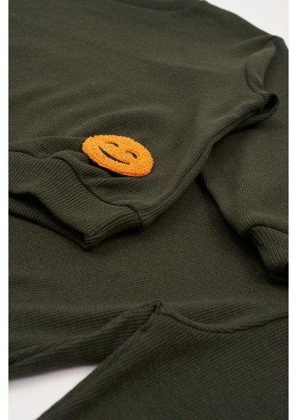 Emoji Nakışlı Taytlı Yeşil Alt Üst Takım indirimleri