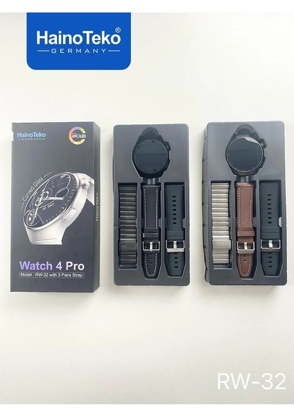 Haino Teko Watch 4 Pro RW32 Curved Amoled Ekran 3 Kordon Akıllı Saat