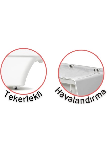 Motek Tekerlekli Patateslik Soğanlık Oyuncak Kutusu Patateslik Soğanlık Sepeti 3X12LT Beyaz+Gri