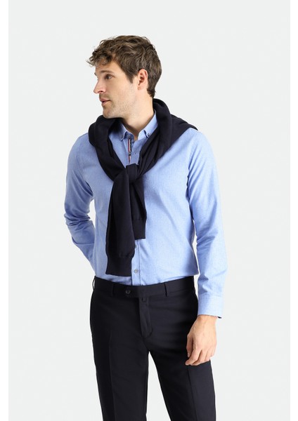 Uzun Kol Slim Fit Oduncu Pamuklu Gömlek