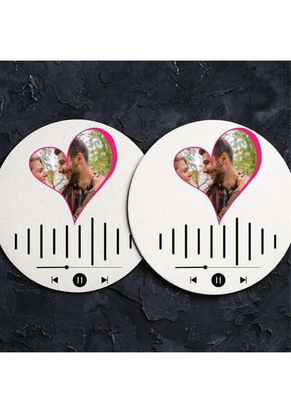 Kişiye Özel Spotify Barkodlu Mdf Ikili Bardak Altlığı fiyatları