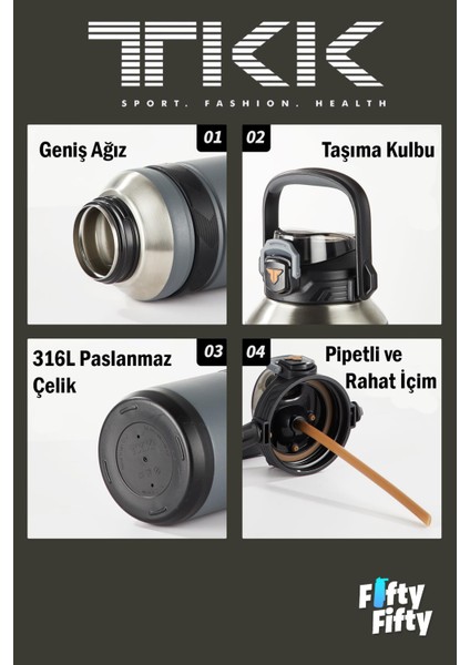 Tkk 1000 ml Profesyonel Kamp Matarası