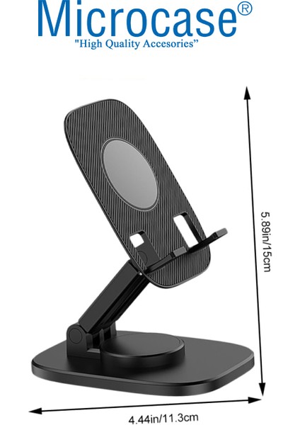 360 Derece Dönerli Katlanabilir Masaüstü Telefon Tutucu Metal Stand - AL4155