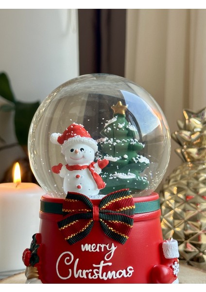 Mega Boy Yılbaşı Kar Küresi Otomatik Püskürtmeli Özel Yılbaşı Müzikli