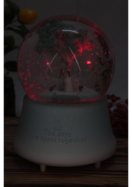 Püskürtmeli Kar Küresi Müzikli Işıklı Sevgili Buluşma Ağaç Altında Model Sevgiliye Hediye fiyatları