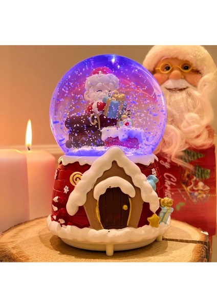 Mega Boy Yılbaşı Kar Küresi Otomatik Kar Üflemeli Işıklı Müzikli Kar Küresi
